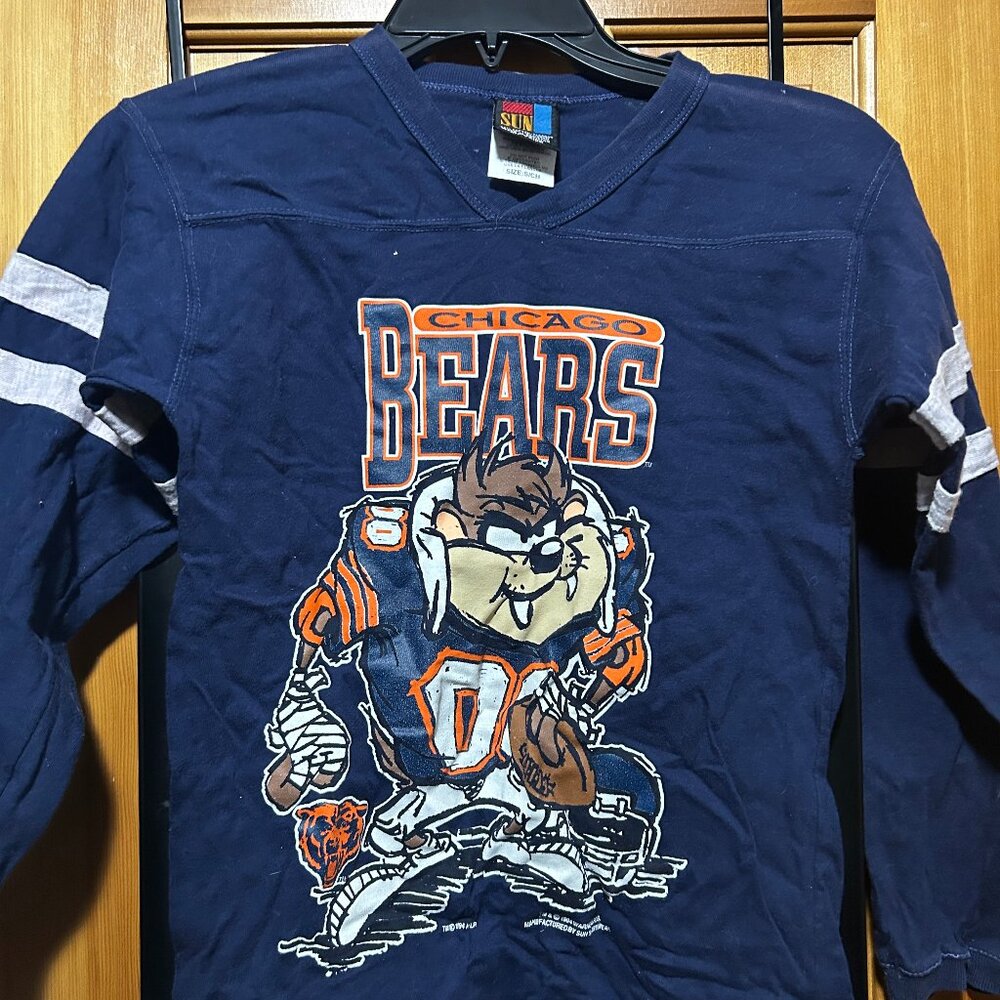 Chicago Bears Tasmanian devil Looney Tunes Longsleeve Tee - Vintage